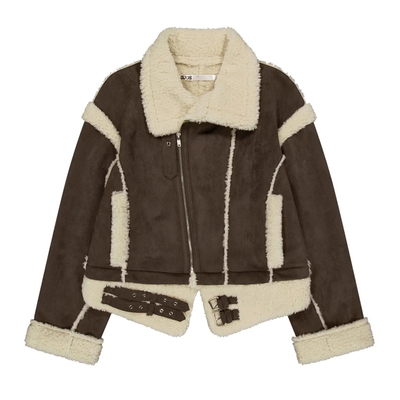 OJOS 25冬新品可拆卸仿毛皮羊毛夹克韩国代购