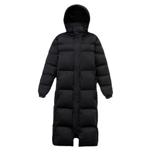 冬季50白鸭绒嘉兴平湖中戏羽绒服女过膝长款外套加厚平湖防风黑色