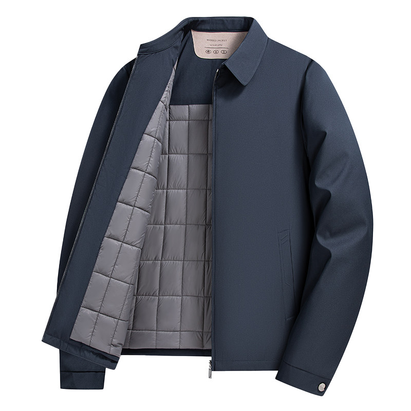 罗蒙男士中老年爸爸装短款棉服男