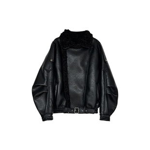 CIZZLEMORE 摩登高阶时尚皮毛一体立领夹克廓形羊腿袖皮毛外套女