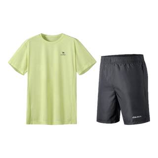 骆驼男装运动服套装速干衣短袖夏季透气户外跑步健身瑜伽两件套男