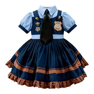 朱迪兔子警官女童cos服装成人儿童疯狂动物城洛丽塔演出连衣裙子
