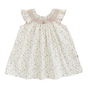 YOUGE幼歌 婴幼儿夏季新款法式清新裙子小飞袖宽松舒适碎花连衣裙