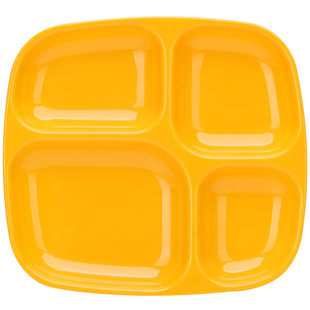 快餐盘分格餐盘塑料仿瓷盘子四格方形快餐盘密胺餐具食堂饭盘特价