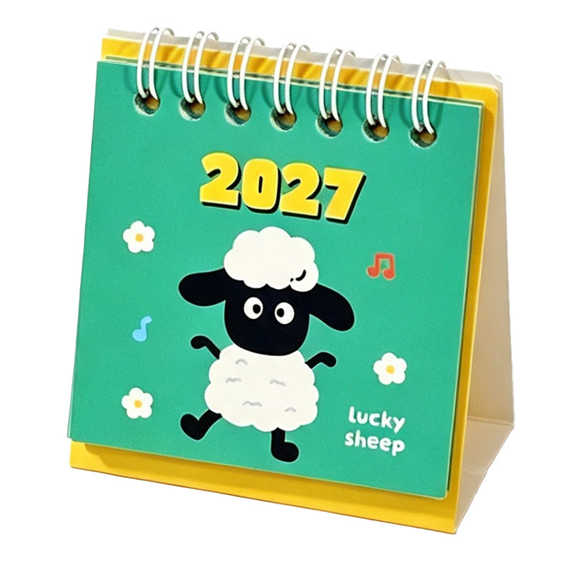 可爱迷你小台历学生桌面打卡卡通摆件2027年日历文字记事本计划本