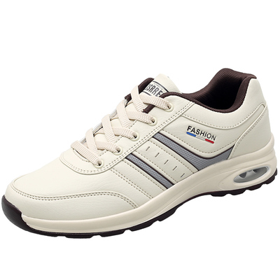 气垫中年皮面牛筋底运动休闲鞋