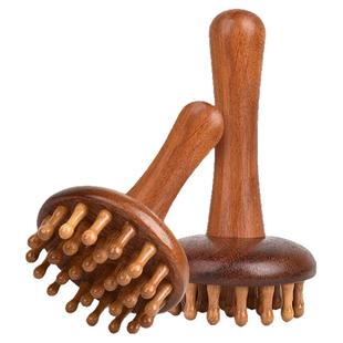 檀木经络刷肚子头部梳子腿背部刮痧全身带脉疏通按摩工具揉腹神器