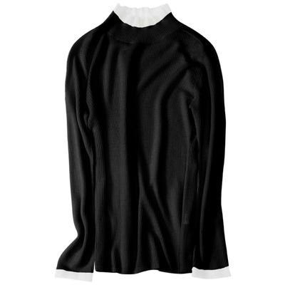 蕾丝半高领羊毛针织打底内搭