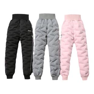 男女童羽绒裤御寒-40°C外穿中大儿童加厚保暖高腰白鸭绒三防裤子