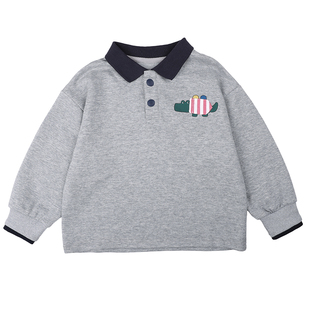 儿童卫衣男童上衣春装长袖polo衫2026春季新款男孩早春衣服藏青色