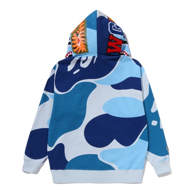 BAPE迷彩图案鲨鱼连帽双帽卫衣