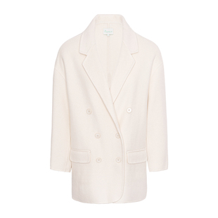 【100%绵羊毛】JESSIE气质双排扣纯色毛呢外套大衣女冬装新款