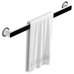 毛巾架卫生间免打孔浴室置物架浴巾架子吸盘单杆轻奢挂杆厕所挂架