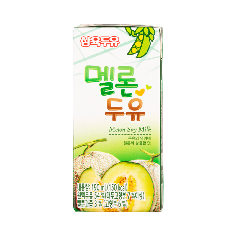 韩国Sahmyook三育哈密瓜豆奶乳浆植物蛋白饮料早餐190ml*16盒整箱