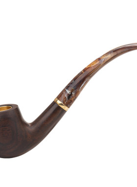 瑞拉克黑紫檀手工弯式过滤烟斗