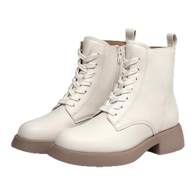 KISSCAT接吻猫真皮加绒马丁靴女