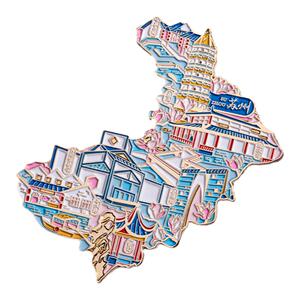 苏州地图冰箱贴七里山塘平江路