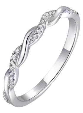 美国进口D色莫石麻花戒指