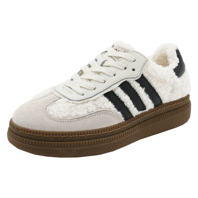 MBU厚底加绒羊羔绒德训鞋小白鞋