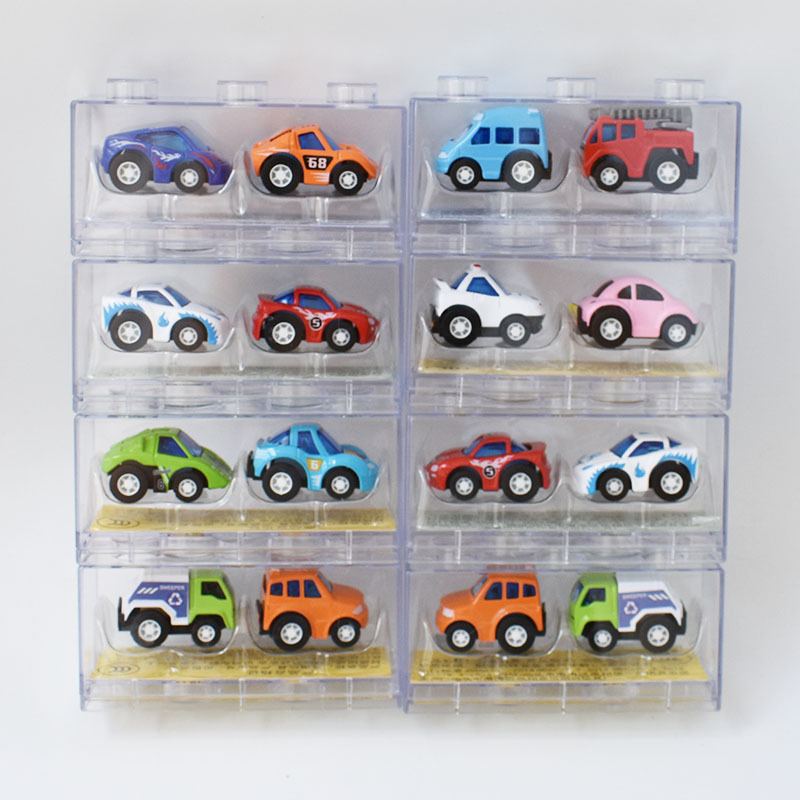 独立明苯盒2只摆件手玩具车合金拿车迷你小装口袋小汽车扭蛋车