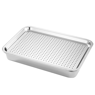 不锈钢商用冲孔方盘长方形沥水盘