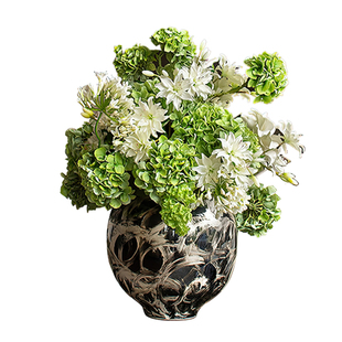 妖及 现代轻奢高端仿真花艺 酒店前台大堂玄关会所桌面装饰品摆件