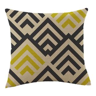 现代简约北欧沙发抱枕格纹棉麻靠垫设计师样板房大靠背枕头套含芯