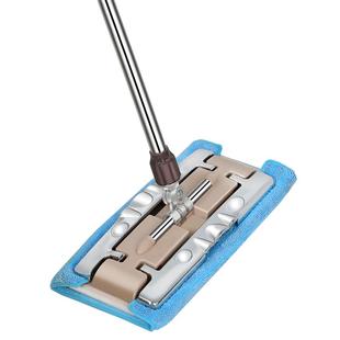 不锈钢夹布式平板拖把家用瓷砖木地板一拖净干湿两用旋转懒人拖把