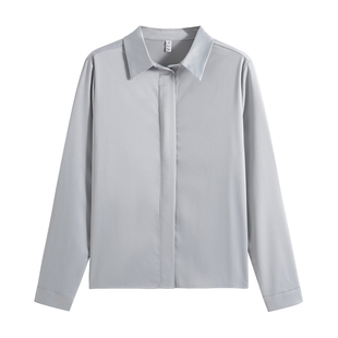 气质白色长袖衬衫女春装2026新款高级感通勤衬衣精致POLO翻领上衣