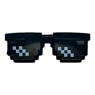 网红马赛克墨镜拍照道具派对蹦迪搞怪儿童搞笑眼镜社会人沙雕像素