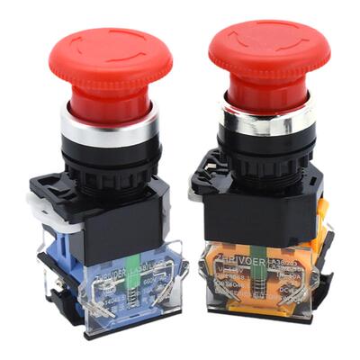 22mm LA38-11ZS蘑菇头紧急停止按钮开关自锁按键ZHRIVOER瑞沃尔