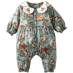 【林深时见鹿】aqpa爱帕宝宝儿童秋冬长袖前开连体衣加厚棉服