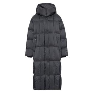 伊芙丽经典切格立领连帽保暖抗冻长毛被子羽绒服女外套24冬季新款