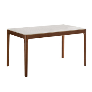 实木岩板餐桌轻奢现代简约家用小户型吃饭桌长方形桌子餐桌椅组合