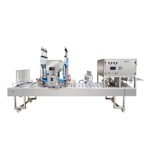 荣钧 PP盒装食品灌装封口机 全自动铝箔灌装封杯机包装机