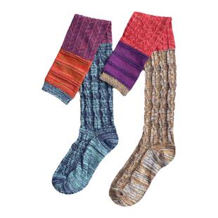 日系韩版冬季长筒过膝袜大线复古麻花高筒袜子百搭裙子长袜子女