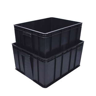 防静电周转箱黑色塑料方盒胶框箱物流EU箱盖子分格隔板刀卡物料盒