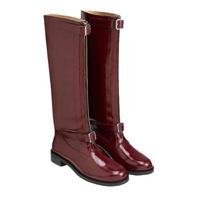 lostinecho宽筒一脚蹬骑士靴