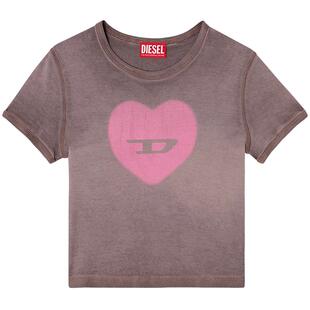 [折扣]DIESEL女士D LOGO心形印花圆领短袖T恤A128360SQ