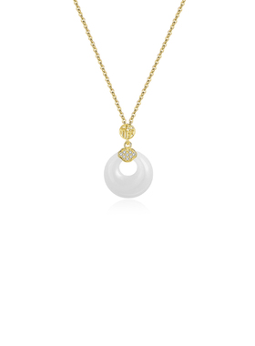 「玉髓如意平安扣」S999纯银项链