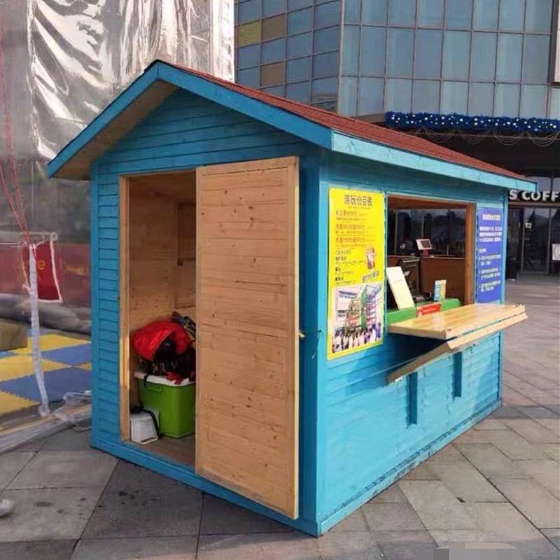 户外移动售货亭摆摊小吃售卖亭防腐木屋岗亭景区设备房公园售票厅