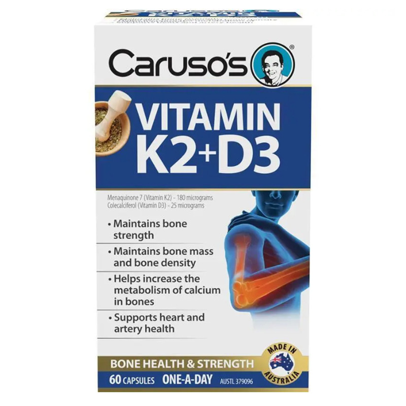 澳洲carusos钙片D3+维生素K2柠檬酸钙60粒
