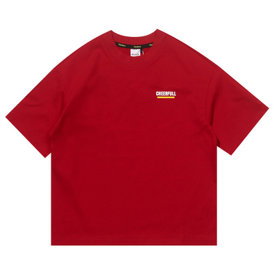 日系男童夏季落肩宽松字母T恤衫