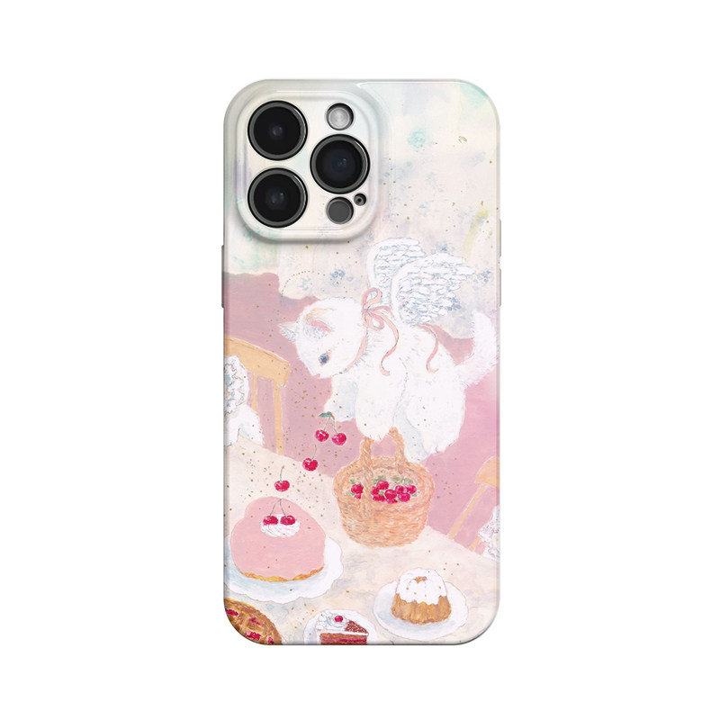 樱桃小猫~可爱少女心ins适用iPhone16/15promax手机壳新华为pura70苹果13小米15/14畅享70vivoS19软iqooneo10