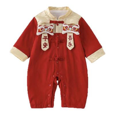 平安喜乐新中式婴儿春秋连体衣