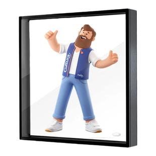 裸眼3D全息风扇广告一体机立体悬浮led旋转灯金属防护立式广告牌