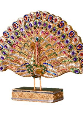 泰国孔雀摆件开屏电视柜玄关