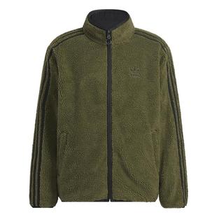 双面穿仿羊羔绒保暖鸭绒羽绒服男秋冬adidas阿迪达斯三叶草