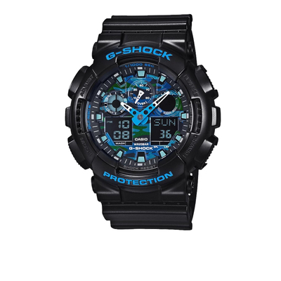 CASIO手表男潮流电子手表男士双显防水运动手表GA-100CB-1ADR