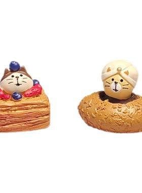 日式咖哩面包可爱呆萌面包猫咪摆件潮玩创意学生情侣家居日式礼品
